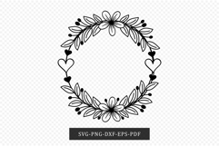 Floral frame SVG, Flower frame SVG, Floral wreath SVG Product Image 2