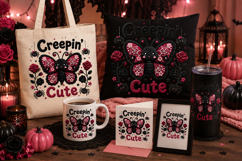 Halloween Butterfly PNG, Creepin’ Cute Sublimation Clipart Product Image 2