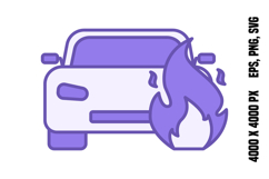 Colored Car Fire Icon Product Image 1