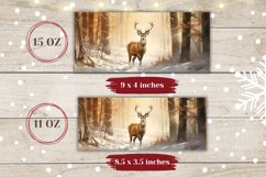 Winter Deer Mug Sublimation, Winter Deer Coffee Mug Wrap PNG Product Image 2