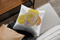 Modern Yellow Rose Abstract Embroidery Design Product Image 2