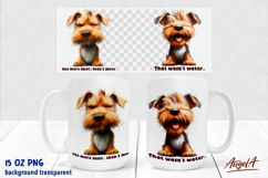 Coffee Dog Mug sublimation, before after mug quote, Airedale Product Image 1