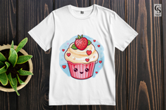Cute Strawberry Cupcake Clipart Sublimation PNG Product Image 3