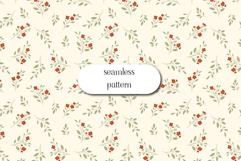 Minimal Red Floral Seamless Pattern Botanical Repeat Design Product Image 1