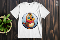 Cute Winter Bird Cartoon Clipart Sublimation PNG Product Image 2