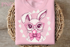 Retro Easter Bunny Blowing Bubble PNG Product Image 2