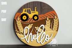 Farmhouse Autumn Door Hanger SVG | Autumn Harvest Door Sign Product Image 1