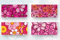 Groovy Pink Flowers Mug wrap Sublimation Designs Product Image 2