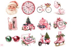 Retro Pink Christmas Clipart Product Image 2