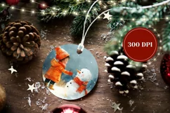 Watercolor Christmas Snowman Ornament, Winter Ornament Product Image 2