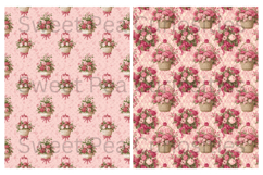 Shabby Chic, Papers, Flowers, Baskets, Junk Journal, Pinks Product Image 2