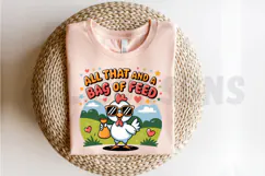 Cartoon Chicken With Sunglasses Holding A Bag Of Feed Vector Product Image 2
