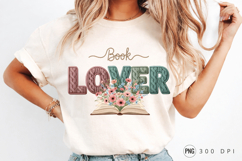 Book Lover PNG Design, Book Lover Floral PNG Design Knitted Product Image 2