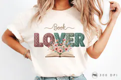 Book Lover PNG Design, Book Lover Floral PNG Design Knitted Product Image 2