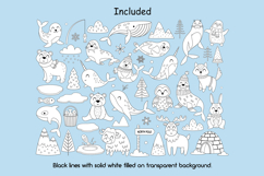Arctic Animals Digital Stamp, Polar Animals Coloring Page Product Image 2