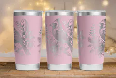 Tumbler laser svg| 20oz Tumbler Christmas Cardinal bird wrap Product Image 2