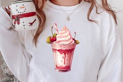 Pink Christmas Coffee Sublimation Clipart, Christmas PNG Product Image 3