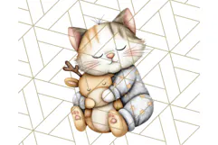 Christmas Pets in Pajamas Clipart PNG, Christmas Png Clipart Product Image 2