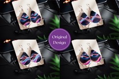 Abstract Teardrop Earring, Liquid Earring Sublimation Design Product Image 2