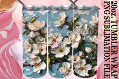 Flower Oil Paint Tumbler Wrap - Sublimation Product Image 1