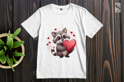 Cute Raccoon Heart Clipart Sublimation PNG Product Image 2