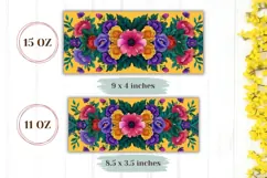 Floral Mug Design, Colorful Flowers Mug Wrap, Floral Print Product Image 2