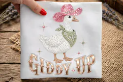 Rhinestone Giddy Up PNG Cowboy Goose Western Sublimation Product Image 3