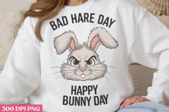 Bad Hare Day Happy Bunny Day PNG, Funny Animal Puns Sublimat Product Image 2