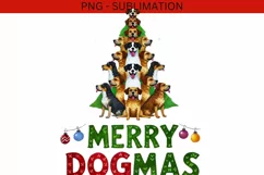 Merry Dogmas, Sublimation Digital Download, Dog Christmas Product Image 5