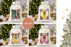 Cozy Christmas Door Santa Sack Designs, Christmas Door PNG Product Image 2