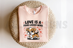 Cartoon Dog Vector Art With Hearts Love Is A Four Legged Product Image 2