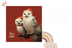 Merry Bright Pillow Template, Christmas Owl Pillow Product Image 2