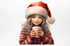 Christmas Little Girl Sublimation PNG Product Image 2