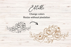 Hand Drawn Peonies Floral Arrangement SVG Product Image 2
