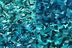 18 Turquoise Camouflage Seamless Patterns - 300DPI