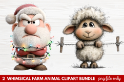 Whimsical Farm Animal Clipart | Cute Farm Animals PNG Set Product Image 1