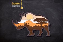 Rhino SVG Laser cut file for Glowforge Product Image 2