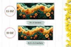 3D Flowers Mug Wrap Design, Floral Mug Template Product Image 2
