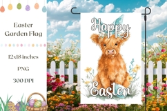 Funny Easter Cow Garden Flag Sublimation Product Image 1