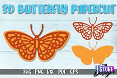 3D Butterfly Paper Cut SVG | Butterfly Paper Cut SVG Design Product Image 1