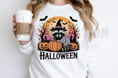 Retro Halloween Raccoon Sublimation PNG Design Product Image 2