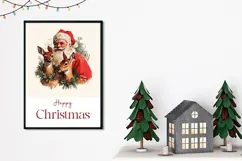 Vintage Christmas Greeting Card, Santa Claus Greeting Card Product Image 2