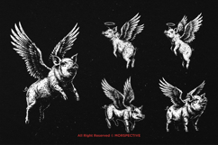10 Bundle Dark Art Angel Pig with Wings Hog Boar Flying Product Image 3