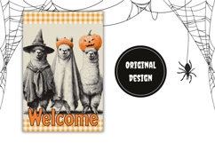 Cartoon Halloween Animals Garden Flag, Welcome Garden Flag Product Image 2