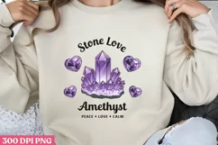 Stone Love Amethyst PNG, Crystal Sublimation PNG Product Image 3