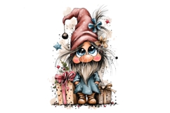 15 PNG Whimsical Cute Christmas Watercolor Gnomes Bundle Product Image 3