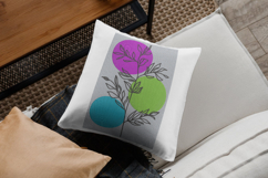 Modern Leaf Silhouette with Color Circles Embroidery Product Image 2