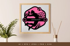 Split Colorful Sports Badge, 3D Lasercut Monogram Set Product Image 2