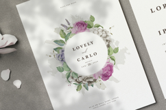 wedding card invitation with roses and hydrangea flower Product Image 2