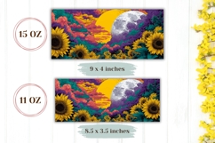 Sunflowers Mug Wrap, Celestial Mug Template, Moon Mug Product Image 2